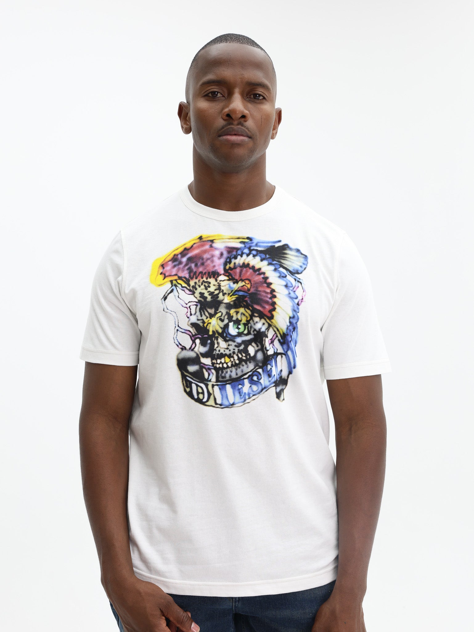 Diesel T-Shirt T-Adjust Q3 Graphic Logo White